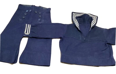 Vintage Child’s Wool Navy Uniform Outfit Top Pants 2-3 Years Handmade? - Image 1 of 4