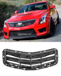 CARBON FIBER For 16-19 Cadillac ATS-V Hood Vent Louver Cover GM Factory Style - Picture 1 of 9