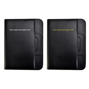 Personalised Text A4 Zipped Conference Folder Executive Portfolio Document Case - Picture 1 of 11