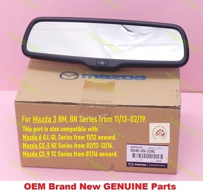 Brand New GENUINE Mazda 3 BM BN Rear View Mirror AUTO Dimming Type E11 026654 - Image 1 of 4