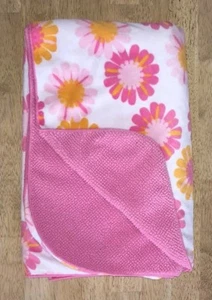 Carters Just One You Baby Blanket White Plush Pink Sherpa Orange Flowers Lovey - Picture 1 of 5