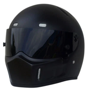 Street Racing Motorcycle Helmet Matte Black Bike Adult Full Face DOT For Bandit - Picture 1 of 19