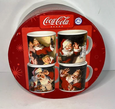 Coca Cola Navidad Papá Noel Retratos Gres Tazas Juego 4 Coca-Cola Sakura Oneida Foto 1 de 4