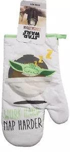 Fabric Jumbo Oven Mitt (7"x11") DISNEY, STAR WARS, YODA,WORK HARD,NAP HARDER, BB - Picture 1 of 8