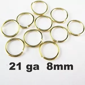 Vermeil offene Biegeringe, 21 Ga, 8 mm, 18 Karat vergoldet über Sterlingsilber (20 Stück) - Bild 1 von 2