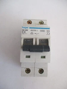 INTERRUPTOR CIRCUITO HAGER NB 250 B50 50 AMP 10KA 462250 DOBLE POLO MCN - Imagen 1 de 1