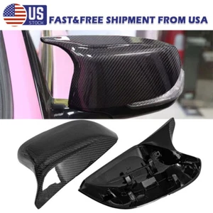 Tapa de cubierta de espejo retrovisor lateral estilo M3 de fibra de carbono real 2 piezas para Infiniti Q50 2014~2018 - Imagen 1 de 15