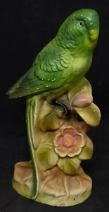Vintage Sittich Figur auf Zweig japanische Keramik 6 Zoll - Bild 1 von 6