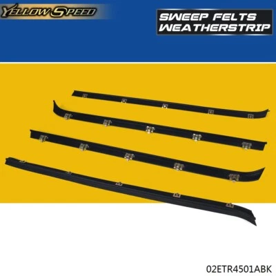 Fit For 81-91 Chevrolet GMC Jimmy Window Sweeps Felts Seals Weatherstrip 4pcs  - Image 1 of 4