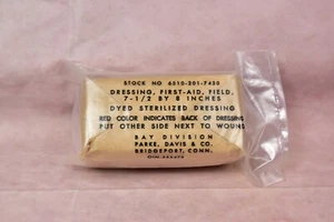 Vintage US Military Dressing First Aid  6510-201-7430 - Picture 1 of 6