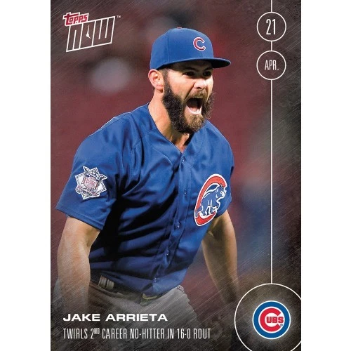 2016 Topps Now #30 Jake Arrieta-4/21/2016-Only 1808 Made-2nd Career No-Hitter - Image 1 of 1