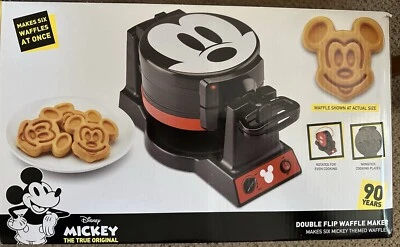 Disney Mickey Mouse 90th Anniversary Double Flip Waffle Maker NEW - Image 1 of 4