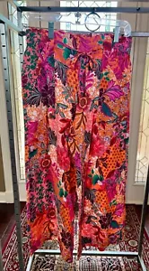 NWT Loft Capri Pants Size PS Floral Tropical Pull On Linen Blend Wide Leg New - Picture 1 of 8