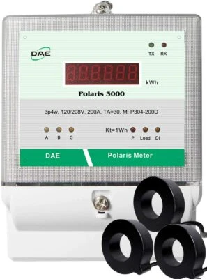 DAE P304-200-S KIT,UL 200A,120/208v,Multi-function meter,3P4W,3CT,RS485,Demand - Image 1 of 4
