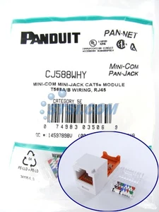 Panduit CJ588WHY Cat5/Cat5e Mini-Com Jack White ~STSI - Picture 1 of 3