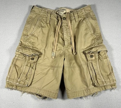 Pantalones Cortos Abercrombie & Fitch Y2K Carga Paracaidista Para Hombre 32 Caqui Desgastado Pesado Foto 1 de 4