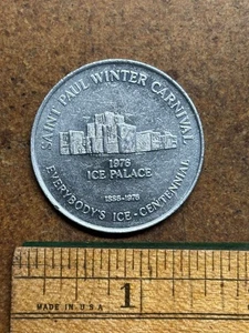 1976 Eispalast ST PAUL WINTER KARNEVAL Hundertjahrfeier MARKE MEDAILLE MÜNZE Rieck Realty - Bild 1 von 2