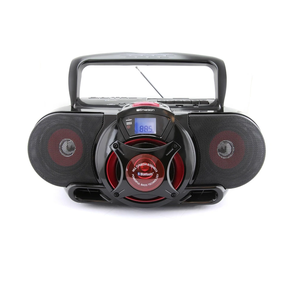 Black Integrated Stereo System Bluetooth CD Cassette MP3 USB AM FM Radio - Image 1 of 4