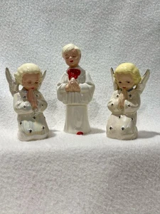 VINTAGE SET OF 3 Ceramic Christmas Angles and Choir Boy - Picture 1 of 8