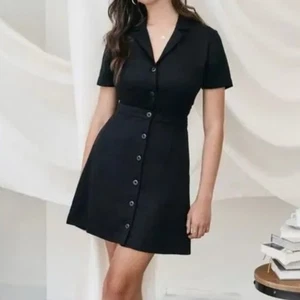 Abito due pezzi Vetta Capsule The Notch colletto taglia 6 nero bottoni davanti basic - Foto 1 di 15