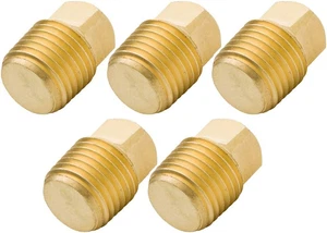Legines Solid Brass Pipe Fitting, 1/8" NPT Male Square Head Plug (5 Pcs) - Picture 1 of 12