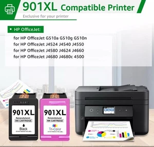 2PK 901XL Ink Cartridges For HP 901 Officejet 4500 J4500 J4540 J4550 J4580 J4640 - Picture 1 of 8