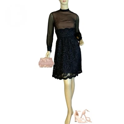 WOMEN'S MISS SOPHISTICATE  FRANCES HENAGHAN 1960'S BLACK COCKTAIL DRESS SIZE XS - Image 1 of 4