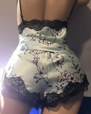 Pantalones Cortos De Colección Victoria’s Secret Aqua Camisola Satén Tap Free Rosa Panty L Foto 1 de 4