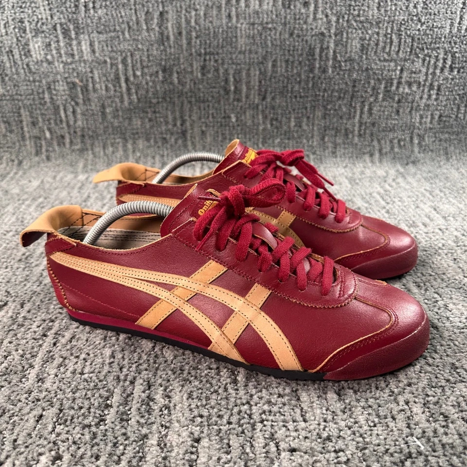 Zapatillas bajas Onitsuka Tiger México 66 para hombre talla 10 cuero tostado borgoña Foto 1 de 4