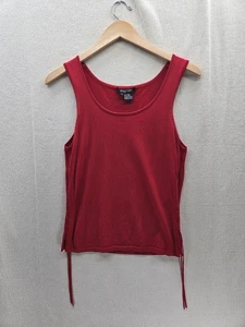 Camiseta sin mangas ETCETERA roja mezcla de nailon tejida sin mangas con detalle de cordones talla S - Imagen 1 de 7