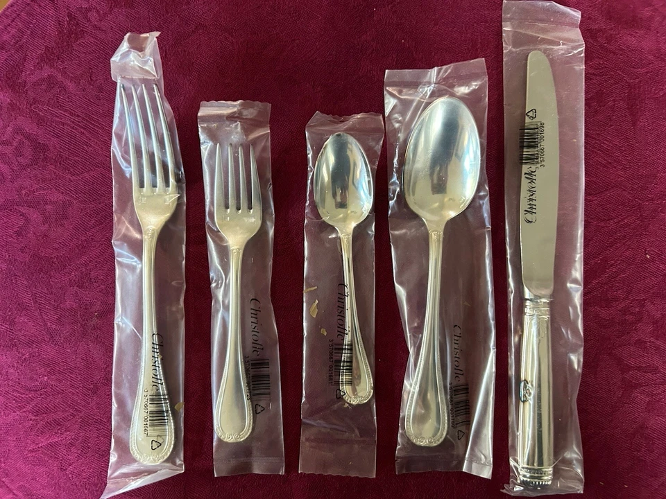 Nuevos cubiertos vintage Christofle Malmaison plateados 5 piezas Foto 1 de 2