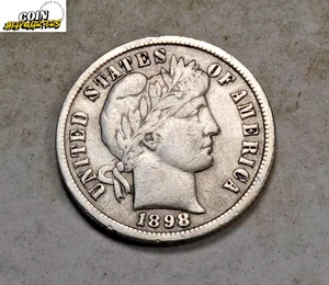 1898 Barber Dime * Extra Fine XF/EF * 90 Silver * XD170 - Picture 1 of 2
