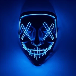 Guy Fawkes Mask Fluorescent Anti-Social Anxiety Scary Full-Head Mask Adults Kids - Picture 1 of 41