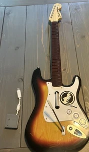 Rock Band Fender Stratocaster Wireless Guitar (Sunburst) With Dongle Wii Tested - Picture 1 of 9