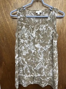 J Jill Damen hellbraun Print ärmellos Tunika Top Gr. XS - Bild 1 von 3