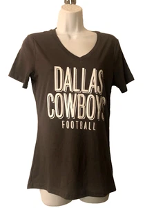 NWT NFL Team Apparel Dallas Cowboys Women's Gray V-Neck Tee S - Picture 1 of 3