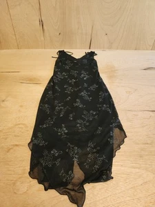 Vintage 90's/Y2K City Triangles Black Floral Midi Dress Size Medium - Picture 1 of 11