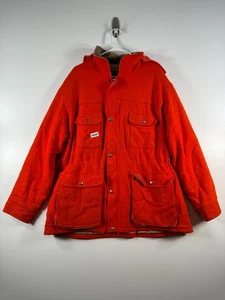Vtg Pendleton Men Wool Hood Hunting Jacket 2 Piece Orange Sz XL Pants 42 19x26.5 - Picture 1 of 24