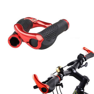2x Bicycle Handlebar End Caps Aluminium Alloy Lock Anti-Skid Rubber Bicycle Grip