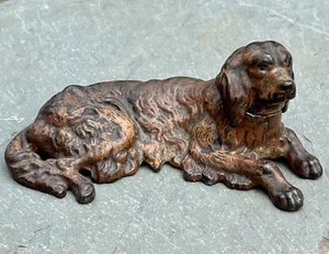 Antique Austrian Cold Painted Venetian Bronze Setter Retriever Dog Figure Statue - Picture 1 of 11