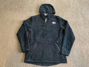 The North Face Boys Jacket Extra Large Black Campshire Pllover Sherpa Hoodie Zip - Picture 1 of 8
