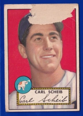 CARL SCHEIB athletics A'S 1952 TOPPS #116  - Image 1 of 2