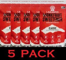 Lakanto Monkfruit Sweetener 1:1 Sugar Substitute Keto Non-GMO White 16 oz 5 PACK