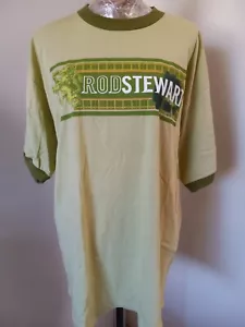 Camiseta verde Rod Stewart 2001 Human Tour XL Singing Lion - Imagen 1 de 4