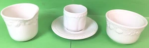 Churchill White China Coffee Set of 21 Cups & 17 Saucers plus Milk jug and Sugar - Picture 1 of 4