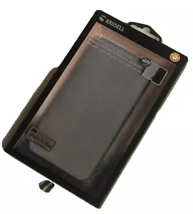 Krusell iPhone XS Max BROBY Suede Leather Booklet 4 Card Wallet Case Cover Grey - Picture 1 of 4