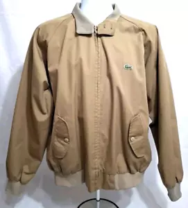 Bomber vintage anni 80 originale Izod Lacoste Harrington taglia L beige a quadri - Foto 1 di 10