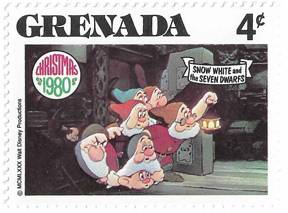 STAMP GRENADA SCOTT 1025 "Disney - Dwarfs" 4 CENT 1980 MNH - Image 1 of 1