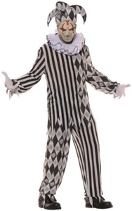 Evil Harlequin Adult Men's Costume Clown Jester Halloween Underwraps - Picture 1 of 1