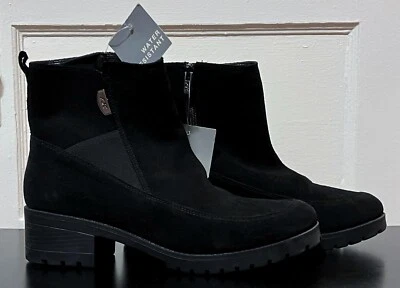 Botines deportivos Anne Klein para mujer negros Akleano de gamuza resistentes al agua talla 10,5 M nuevos con etiquetas Foto 1 de 4